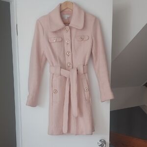 New York & Company Pink Belted Coat